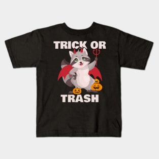 Trick or Trash - Devil Raccoon Kids T-Shirt